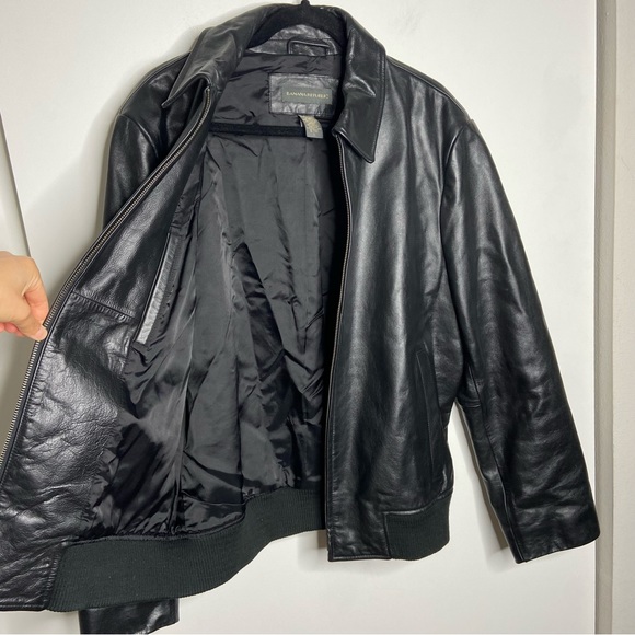 Banana Republic Men’s 100% Genuine Leather Jacket Black Size Large - Picture 2 of 5